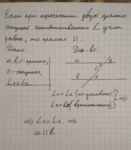 Сформулируйте второй признак параллельности прямых. выполните рисунок.