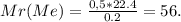 Mr(Me)=\frac{0,5*22.4}{0.2}=56.