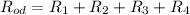 R_{od} = R_{1}+R_{2}+R_{3}+R_{4}