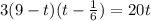 3(9-t)(t-\frac{1}{6})=20t