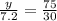 \frac{y}{7.2}=\frac{75}{30}