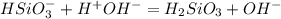 HSiO_3^- + H^+OH^- = H_2SiO_3 + OH^-