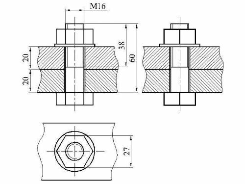 9класс, 100 . сделать 3 вида болтового соединения по данным с фото, будет здорово, если проставите р