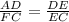 \frac{AD}{FC}=\frac{DE}{EC}