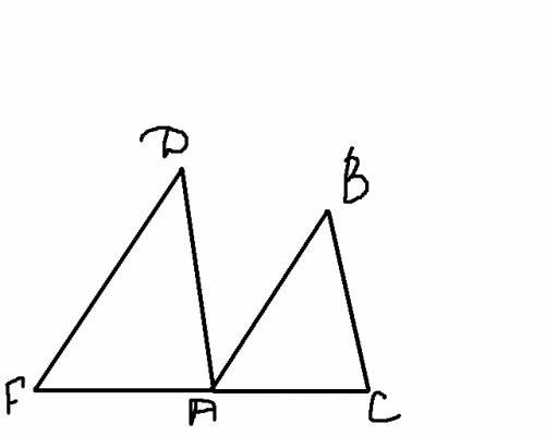 Треугольники авс и fda подобны. запишите пропорциональность всех пар сходственных сторон.
