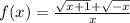 f(x)=\frac{\sqrt{x+1}+\sqrt{-x}}{x}