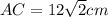 AC= 12 \sqrt{2}cm