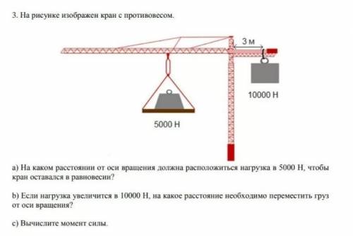 А) на каком расстоянии от оси вращения должна расположиться нагрузка в 5000 н, чтобы кран оставался