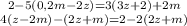 \\{ {{2-5(0,2m-2z)=3(3z+2)+2m} \atop {4(z-2m)-(2z+m)=2-2(2z+m)}} \right\\