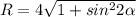 R=4\sqrt{1+sin^22\alpha }