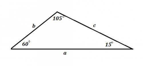 Кути трикутника дорівнюють 15° , 60° і 105°, а радіус кола, описаного навколо цього трикутника, дорі