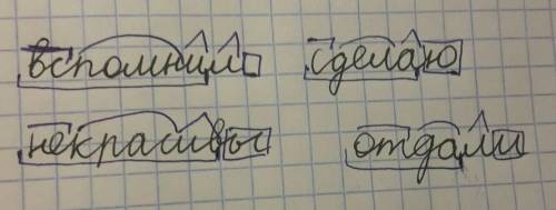 Морфемный разбор слов: вспомнил ,сделаю,некрасивы,отдали​