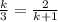 \frac{k}{3} = \frac{2}{k+1}