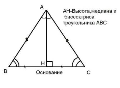 Построение равнобедренного треугольника по боковой стороне и высоте проведенной к основанию.(можно с