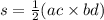 s = \frac{1}{2}( ac \times bd)