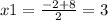 x1=\frac{-2+8}{2} =3