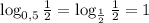 \log_{0,5} \frac{1}{2} =\log_{ \frac{1}{2} } \frac{1}{2} =1