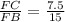 \frac{FC}{FB}=\frac{7.5}{15}