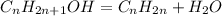 C_nH_{2n + 1}OH = C_nH_{2n} + H_2O 