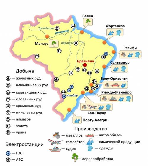 Сделайте вывод об обеспеченности бразилии природными ресурсами.какие природные ресурсы бразилии имею