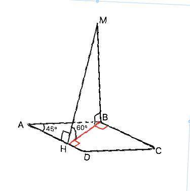 Отрезок вм является перпендикуляром к плоскости параллелограмма авсд. угол между прямой ма и этой пл