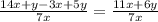 \frac{14x + y - 3x + 5y}{7x} = \frac{11x + 6y}{7x}