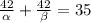 \frac{42}{\alpha}+\frac{42}{\beta}=35