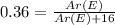 0.36=\frac{Ar(E)}{Ar(E)+16}