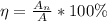 \eta= \frac{A_n}{A} *100\%