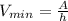 V_{min} = \frac{A}{h}