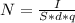 N = \frac{I}{S*d*q}