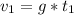 v_{1}=g*t_{1}