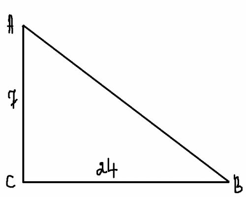 Найдите синус,косинус и тангенс большего острого угла прямоугольного треугольника с катетами 7 см. и