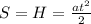 S=H=\frac{at^{2}}{2}