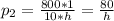 p_2 = \frac{800*1}{10*h} = \frac{80}{h}