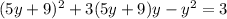 (5y+9)^2+3(5y+9)y-y^2=3