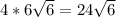 4*6\sqrt6=24\sqrt6