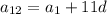 a_{12}=a_1+11d