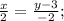 \frac{x}{2}=\frac{y-3}{-2};