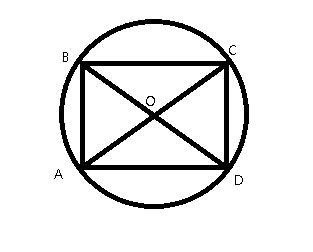Начерти любой прямоугольник, проведи в нём диагонали. докажи, что можно начертить окружность с центр