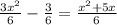 \frac{3x^{2}}{6}-\frac{3}{6}=\frac{x^{2}+5x}{6}