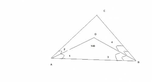 Определите,является ли треугольник авс тупоугольным,если его биссектрисы пересекаются в точке о и уг