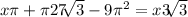 x\pi}+\pi27\sqrt[]{3}-9\pi^{2}=x3 \sqrt[]{3}