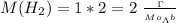 M (H_2)=1*2=2 \ \frac{_\Gamma}{_{Mo_\Lambda b}}