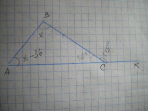 Один из внешних углов треугольника равно 148 градусов. найдите углы треугольника несумежные с ним, е