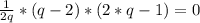 \frac{1}{2q}*(q-2)*(2*q - 1)=0