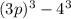 (3p)^3-4^3