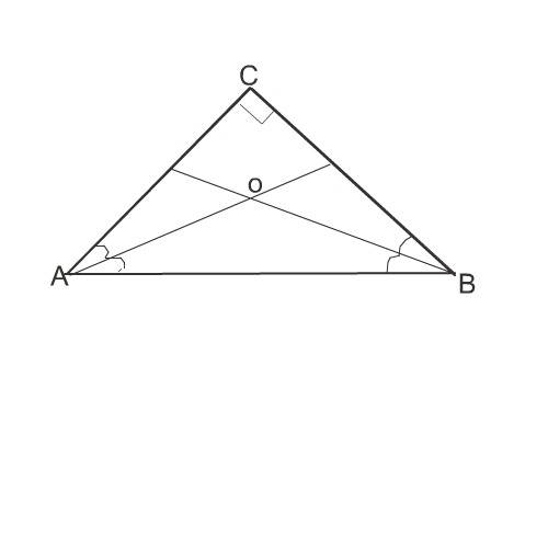 Вравнобедренном треугольнике авс с прямым углом с проведены биссектрисы ам и bn,пересекающиеся в точ