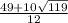 \frac{49+10\sqrt{119}}{12}