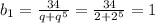 b_{1}=\frac{34}{q+q^5}=\frac{34}{2+2^5}=1